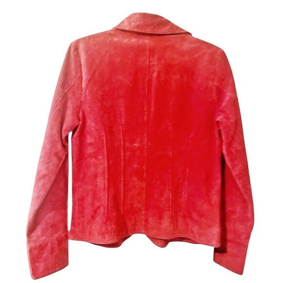 Vintage Y2K Red Snap Closure Suede Jacket Size Small Classic Preo - Picture 3 of 5